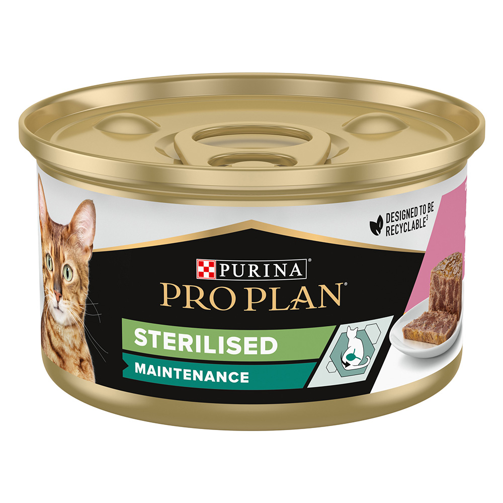 4 + 1 gratis! 30 x 85 g / 120 x 85 g PURINA PRO PLAN - Sterilised Maintenance Thunfisch & Lachs (120 x 85 g) von Pro Plan