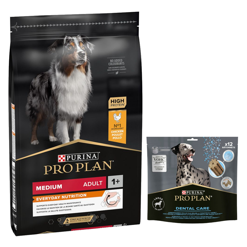 7 kg PURINA PRO PLAN Adult + 426 g Dental Care Snack für große Hunde gratis! - Medium Everyday Nutrition von Pro Plan