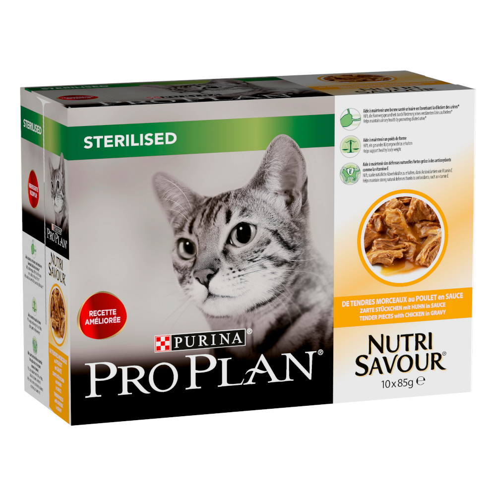 Megapack PURINA PRO PLAN Nutrisavour Sterilised 10 x 85 g - Huhn Megapack PURINA PRO PLAN Nutrisavour Sterilised 10 x 85 g - Huhn von Pro Plan