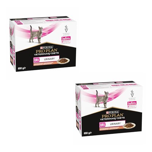 PRO PLAN Veterinary Diets UR St/Ox Urinary Lachs | Doppelpack | 2 x 10 x 85 g | Diätalleinfuttermittel für ausgewachsene Katzen | Kann zur Auflösung von Struvitsteinen beitragen von Pro Plan