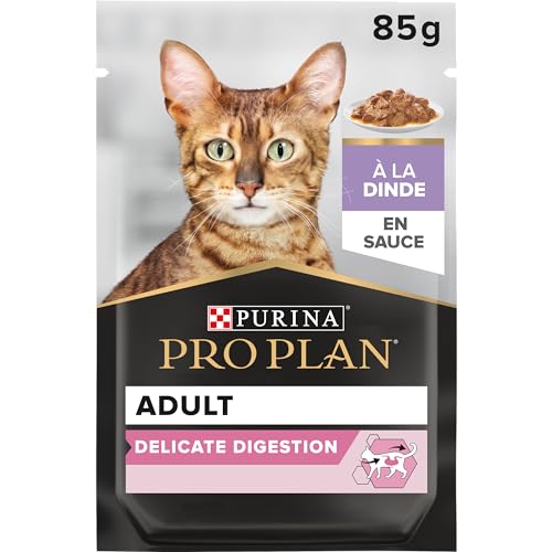 PURINA PRO PLAN DELICATE NUTRISAVOUR Katzenfutter nass, mit Truthahn, 24er Pack (24 x 85g) von Pro Plan