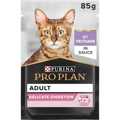 Pro Plan Cat Delicate Nutri Savour Katzenfutter nass, mit Truthahn, 26er Pack (26 x 85 g) von Pro Plan