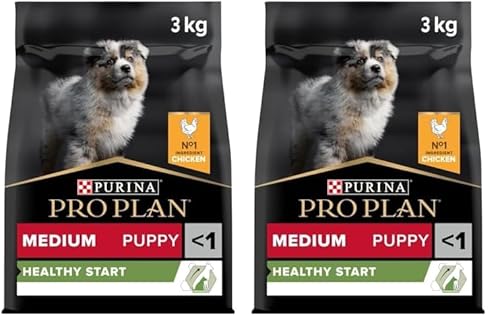 Pro Plan Grain Free Medium Puppy Healthy Start, Welpenfutter trocken, reich an Huhn, 2er Pack (1 x 3 kg) von Pro Plan