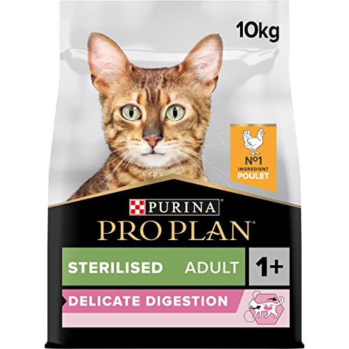 Pro Plan Kat Sterilised Adult kattenbrokken Rijk aan Kip - kattenvoer voor gesteriliseerde & gecastreerde katten 10kg, 1 pak von Pro Plan