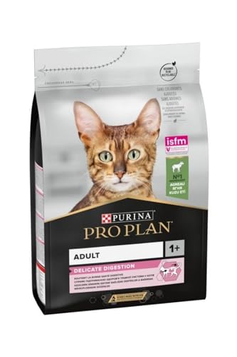 Purina Pro Plan | Erwachsene 1+ Delicate Verdauung | Reich an Lamm | Trockenfutter | Katze | 3 kg Beutel von Pro Plan