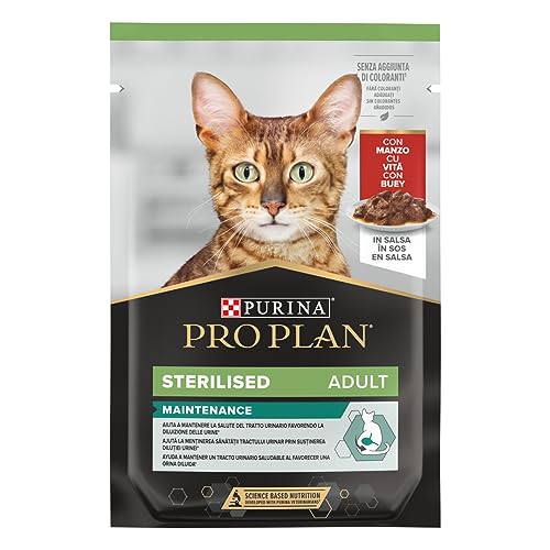 Purina Pro Plan Nassfutter für Erwachsene, sterilisierte Katze, mit Ochse, 85 g von Pro Plan