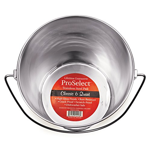 Pro Select Futternapf zum Aufhängen schwere Edelstahl Stahl Blecheimer – langlebig Blecheimer für Hütten, und Farms – 8 ¾ ", 6-Quart von Pro Select