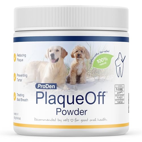 ProDen PlaqueOff Pulver für Hunde und Katzen, 420 g, gegen Mundgeruch, Plaque, Zahnstein von ProDen PlaqueOff
