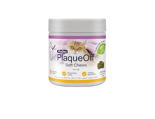 ProDen PlaqueOff 120 Soft Chews | Natürlicher Entferner von Plaque, Zahnstein und schlechtem Atem für Katzen | Wirkt systemisch, Nicht durch Abrieb oder Kauen ProDen PlaqueOff 120 Soft Chews | Natürlicher Entferner von Plaque, Zahnstein und schlechtem Atem für Katzen | Wirkt systemisch, Nicht durch Abrieb oder Kauen von ProDen PlaqueOff