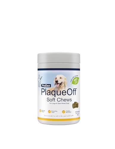 ProDen PlaqueOff 60 Weiche Kaubonbons | 100% Natürlicher Plaque-, Tartar- und Schlecht-Atem-Entferner für große Hunde | Wirkt systemisch, Nicht durch Abrieb oder Kauen ProDen PlaqueOff 60 Weiche Kaubonbons | 100% Natürlicher Plaque-, Tartar- und Schlecht-Atem-Entferner für große Hunde | Wirkt systemisch, Nicht durch Abrieb oder Kauen von ProDen PlaqueOff