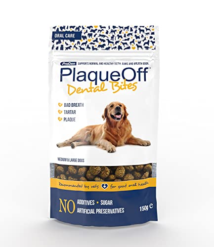 ProDen PlaqueOff Dental Bites Snacks für Hunde über 10 kg, 150 g, gegen Mundgeruch, Plaque, Zahnstein von ProDen PlaqueOff