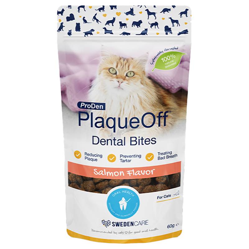 ProDen PlaqueOff Dental Bites für Katzen - Lachs (60 g) von ProDen