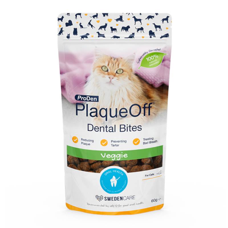 ProDen PlaqueOff Dental Bites für Katzen - Veggie (60 g) von ProDen