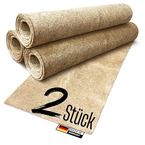 ProFlora® Nagerteppich aus 100% Hanf - Biologisch abbaubare Hanfmatten für Nager wie Kaninchen, Meerschweinchen und Hamster (100 x 50 cm, 5 mm dick, 2 Stück) von ProFlora