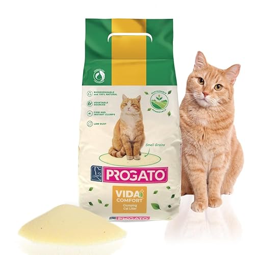 Progato VIDA Comfort klumpendes Katzenstreu – kleine Körnung, natürlicher Maniok und Mais, leistungsstarke Geruchskontrolle, schnelles Verklumpen, staubfrei und leicht, keine Chemikalien oder Progato VIDA Comfort klumpendes Katzenstreu – kleine Körnung, natürlicher Maniok und Mais, leistungsstarke Geruchskontrolle, schnelles Verklumpen, staubfrei und leicht, keine Chemikalien oder von ProGato