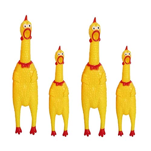 KOMUNJ 4 Stück Gummi Schreiend Hühner Spielzeug Gelb Gummi Quietschen Hühner Spielzeug Neuheit und Dauerhaft Gummi Huhn, Dekompression Werkzeug Gadgets KOMUNJ 4 Stück Gummi Schreiend Hühner Spielzeug Gelb Gummi Quietschen Hühner Spielzeug Neuheit und Dauerhaft Gummi Huhn, Dekompression Werkzeug Gadgets von ProLeo