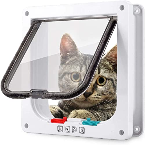 ProLeo Katzenklappe Hundeklappe 4 Wege Magnet-Verschluss für Katzen, Magnet-Verschluss für Katzen und kleine Hunde - Hundetür Katzentür Haustierklappe von ProLeo
