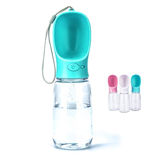 ProYearn Tragbare Hundewasserflasche, 550 ml Wasserflasche mit Trink-Futterspender für Hunde, Wasserspender für Hunde beim Spazierengehen, Wandern und Reisen (Grün) von ProYearn
