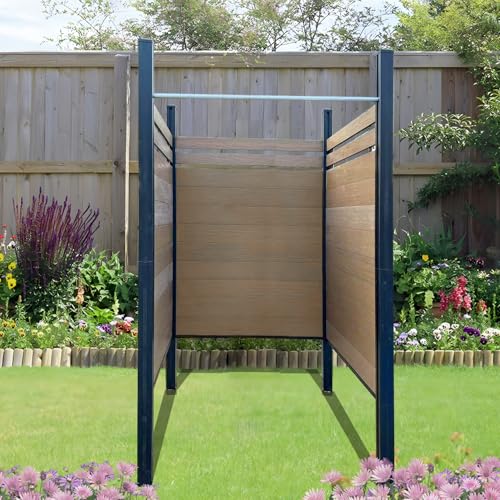 Probility Outdoor Sichtschutz Duschen aus Plastik-Holz - 112x120 cm, Begehbare Duschabtrennung flexibel installierbare Privatsphärentrennung, Pool-Duschen, Umkleidekabinen im Freien Probility Outdoor Sichtschutz Duschen aus Plastik-Holz - 112x120 cm, Begehbare Duschabtrennung flexibel installierbare Privatsphärentrennung, Pool-Duschen, Umkleidekabinen im Freien von Probility