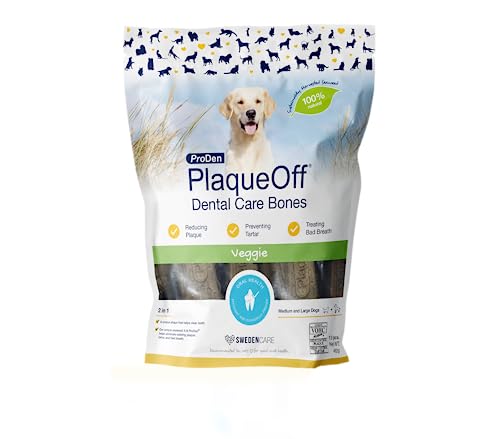 ProDen PlaqueOff Dental Knochen für Hunde, Gemüsemix (13er-Packung – 485 g), gegen Mundgeruch, Plaque, Zahnstein von ProDen PlaqueOff
