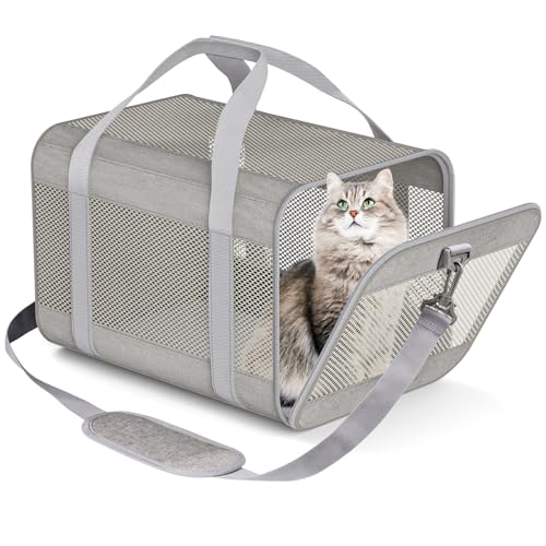 Prodigen Haustier-Tragetasche: Fluggesellschaften zugelassene Haustier-Transportbox für kleine Hunde und Katzen, Grau, Modern, Polyester, Reisen Prodigen Haustier-Tragetasche: Fluggesellschaften zugelassene Haustier-Transportbox für kleine Hunde und Katzen, Grau, Modern, Polyester, Reisen von Prodigen