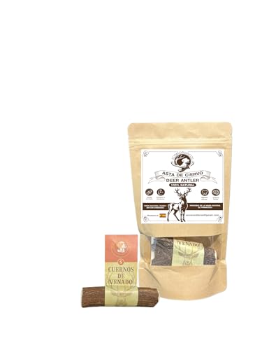 Productos naturales ECOMORDISCOS Beißring für Hunde, Hirschgeweih, Größe S, L, XL, robust, 100 % natürlich, lindert Stress und Angst, reduziert Zahnstein. (S) von Productos naturales ECOMORDISCOS