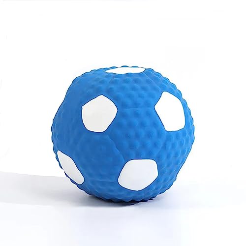 Hundespielzeug Ball Professional Class- Voted No.1 for Quality Hundebälle Quietschbälle für Hunde Inklusive 1 Solid Flex Hundespielzeug Spielball mit Griff (Blau Weiß) von Professional Class- Voted No.1 for Quality
