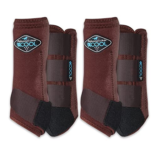 Professional's Choice 2 x Cool Sport-Medizin-Hufstiefel, schützendes und atmungsaktives Design für ultimativen Komfort und Haltbarkeit bei aktiven Pferden, Vorteilspack, 4 Stück, kleine Schokolade von Professional's Choice