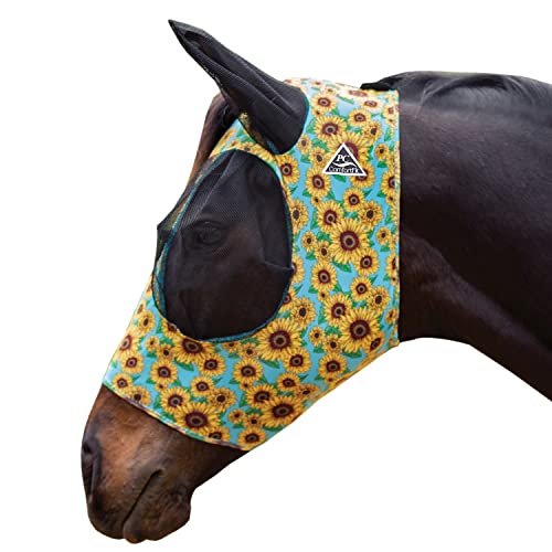 Professional's Choice Bequeme Fliegenmaske für Pony, Sonnenblumenmuster, maximaler Schutz und Komfort für Ihr Pferd von Professional's Choice