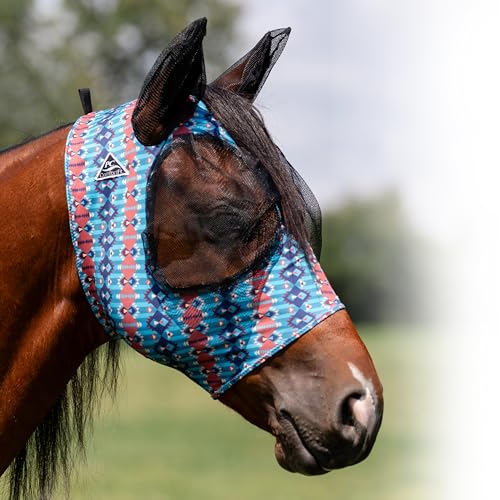 Professional's Choice Bequeme Fliegenmaske | glattes, dehnbares Lycra | Netz um die Augen und Ohren ermöglicht klare Sicht und hält Fliegen und Insekten fern | Canyon Cob Größe von Professional's Choice