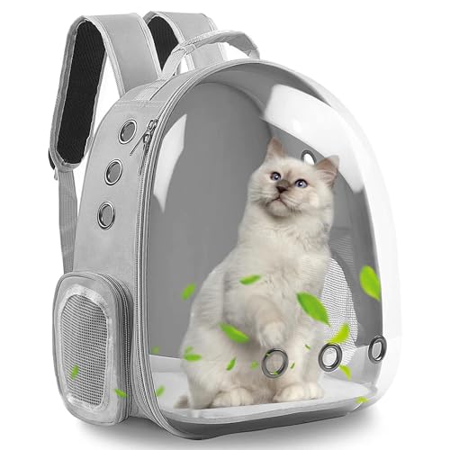 Katzentragetasche, erweiterbar, tragbar, Raumkapsel, Haustier-Rucksack, von Fluggesellschaften zugelassener Haustier-Tragetasche, belüftet, transparente Reisetasche für kleine Tiere, Kätzchen, Hunde von Prokei