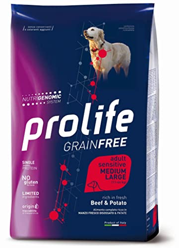 CONSORZIO ZOODIACO Prolife Grainfree Erwachsene M/L Rindfleisch Kartoffeln 2,5 kg von Prolife