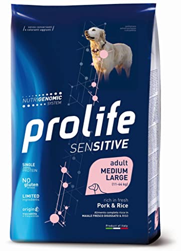PROLIFE Sensitive Erwachsene Medium/Large Schweinefleisch und Reis 10 kg von Prolife