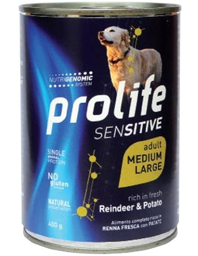 PROLIFE Sensitive Erwachsene Rentiere und Kartoffeln, mittelgroß, 400 g PROLIFE Sensitive Erwachsene Rentiere und Kartoffeln, mittelgroß, 400 g von Prolife