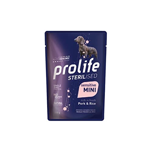 PROLIFE Sterilised Sensitive Erwachsene Schwein und Reis Mini 100 g von Prolife