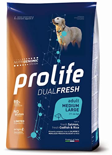 Prolife Dual Fresh Lachs/Kabeljau & Reis M/L 12 kg von Prolife