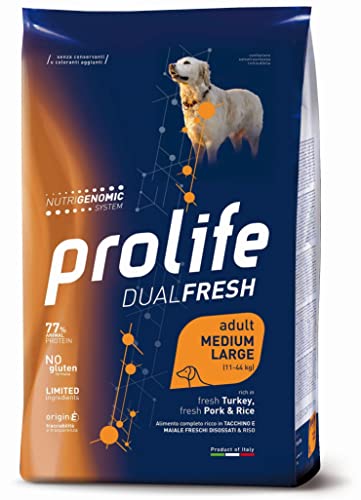 Prolife Dual Fresh Truthahn/Schweinefleisch und Reis Medium/Large 12 kg von Prolife
