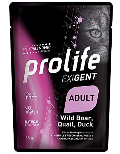 Prolife Exigent Adult Wildschwein, Wachtel, Ente, 12 Beutel à 85 g Prolife Exigent Adult Wildschwein, Wachtel, Ente, 12 Beutel à 85 g von Prolife