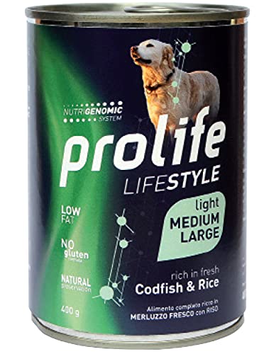 Prolife Life Style Adult Light Frischer Kabeljau & Reis - Medium/Large. 400 g Dosen. von Prolife
