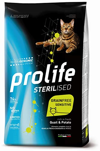 Prolife Sterilised Grain Free Adult Wachtel & Kartoffeln 1,5 kg sterilisiertes Katzenfutter mit frischer Wachteln ohne Knochen und Kartoffeln von Prolife