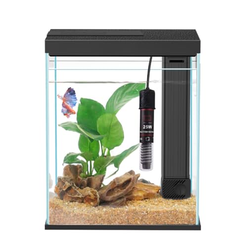 Kleines Aquarium mit Heizungsfilter, 2 Liter, hellschwarz von Pronetcus
