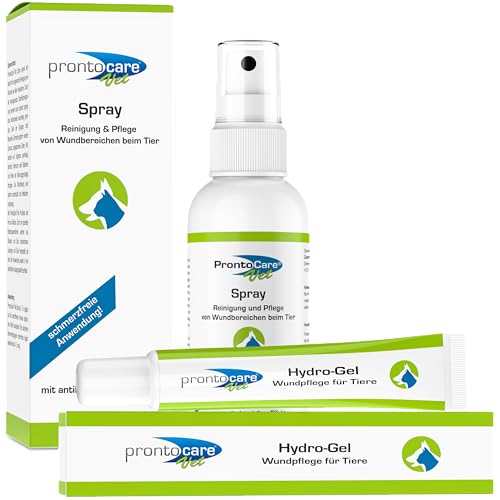 Prontocare Sparset Wunde Wundspray & Wundgel 75/20ml | optimale Wundversorgung für Hunde, Katzen und andere Heimtiere von Prontocare