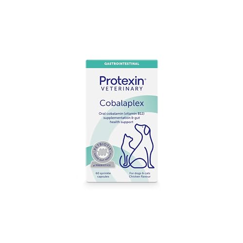 Protexin Cobalaplex 60 Kapseln, Ergänzungsfuttermittel für Hund und Katze, Orales Cobalamin (Vitamin B12) zur Unterstützung des Verdauungstraktes. von Protexin