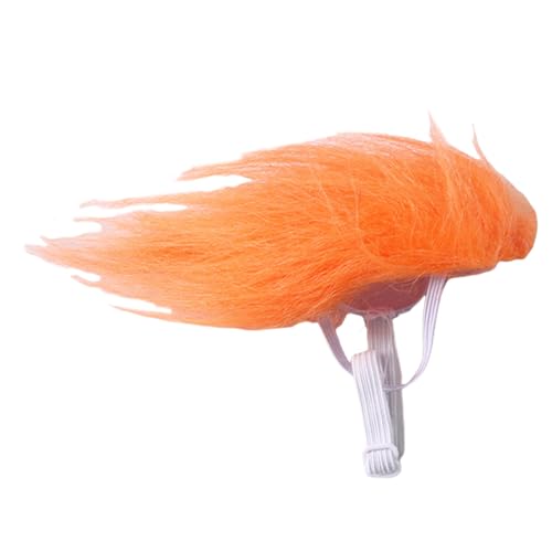 Protoence Dog Wig - Orangefarbenes Seitenhaar Für Hunde - Katzen Cosplay Zubehör Tierkopfschmuck Kostüm Für Halloween Weihnachten Reisen Indoor Outdoor Feste Partys von Protoence