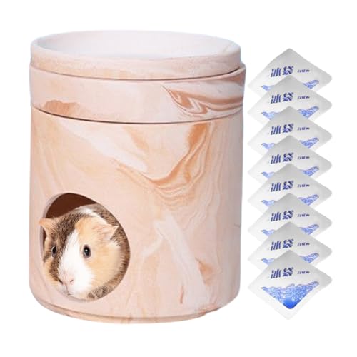 Protoence Hamster Versteck | Hamster Kühlhaus,Tierpflege mit Acht Kühlakkus Kühlraum als Ruhe Versteck Nest Reise Zuhause für Hamster Kaninchen Chinchilla Gerbil Innen Außen von Protoence