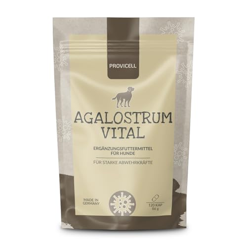 Provicell Agalostrum Vital für Hunde | Widerstandsfähigkeit stärken | Mit Tierärzten in Deutschland entwickelt | 120 Kapseln mit Colostrum & Mandelpilz | Starke Abwehrkräfte für Hunde von Provicell