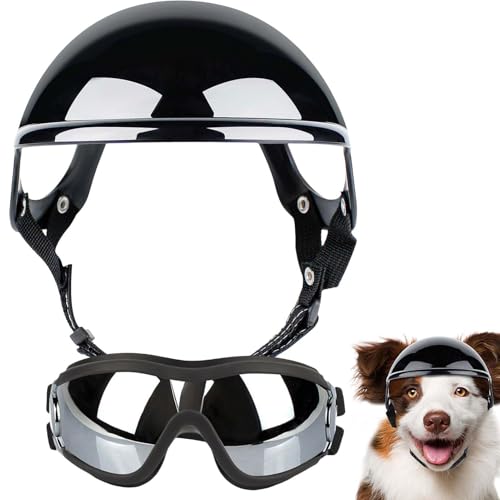 Hunde Sonnenbrille Und Helm Haustier Mit Hundebrille Verstellbare Motorradhelme Einstellbar Hundehüte Kopfschutz Hundeschutzhelm Für Radfahren Outdoor-Aktivitäten Hunde Sonnenbrille Und Helm Haustier Mit Hundebrille Verstellbare Motorradhelme Einstellbar Hundehüte Kopfschutz Hundeschutzhelm Für Radfahren Outdoor-Aktivitäten von Proypiax