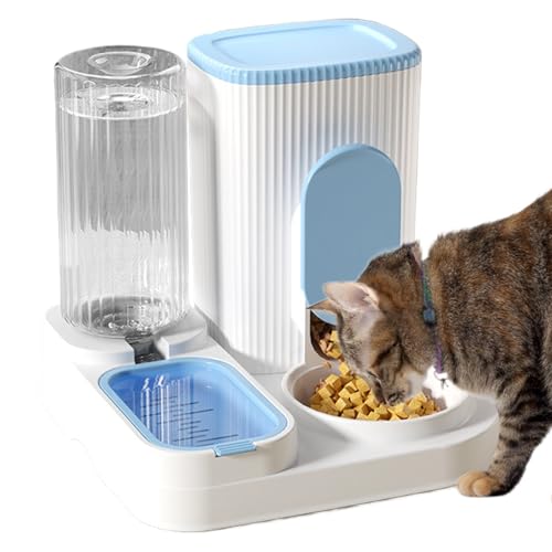 Proypiax Auto Pet Feeder, Automatic Pet Feeder | Hundefuttermittel -Wasserfutterspender | Große Kapazität 2 in 1 Fütterungsversorgung, abnehmbare Lebensmittelschale für kleine mittelgroße große Rassen von Proypiax