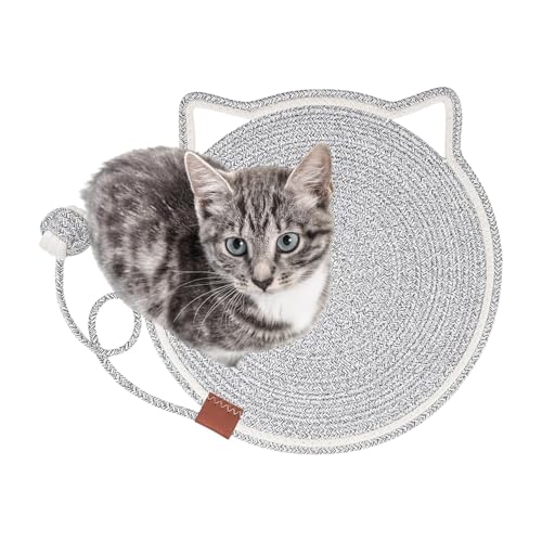 Proypiax Cat Scratch Pad, Cat Scratch Mat | Runder horizontaler Bodenkratzteppich mit Spielzeug - Haustierzubehör für Innenkätzchen, Möbelschutz für Wand, Couch, Teppiche, Sofas Proypiax Cat Scratch Pad, Cat Scratch Mat | Runder horizontaler Bodenkratzteppich mit Spielzeug - Haustierzubehör für Innenkätzchen, Möbelschutz für Wand, Couch, Teppiche, Sofas von Proypiax