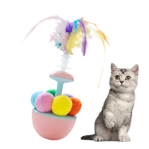Proypiax Federkugel für Katzen, Katzenball Federspielzeug,Kitten Interactive Ball - Tragbare Katzenfeder Interactive Self-Langeweile-Langeweile Spielzeug für das Training im Freien Kätzchen von Proypiax
